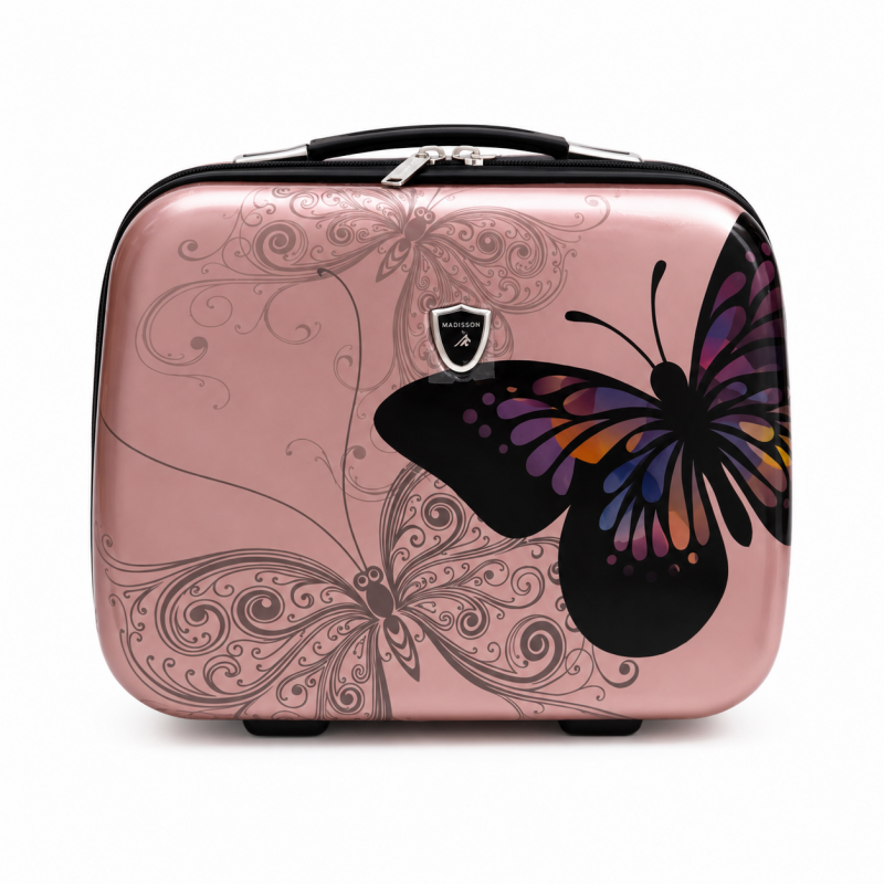 Vanity Case Rigide Rose Gold avec poignée et bandoulière - Madisson.