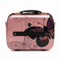Vanity Case Rigide Rose Gold avec poignée et bandoulière - Madisson.