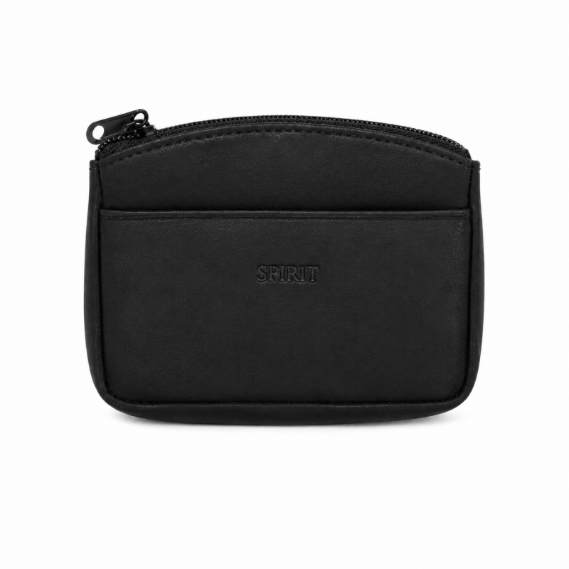 Trois en UN - Porte monnaie. porte-clés/carte à la fois. en cuir effet vieilli  Noir
