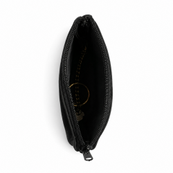 Trois en UN - Porte monnaie. porte-clés/carte à la fois. en cuir effet vieilli  Noir