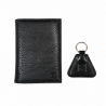Grand portefeuille homme / Portefeuille en cuir noir N1559 Carte grise Cadeau homme