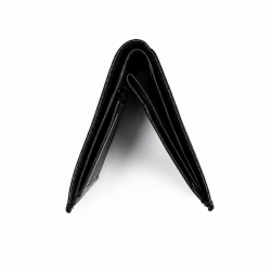 Grand portefeuille homme / Portefeuille en cuir noir N1559 Carte grise Cadeau homme