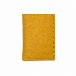 Cadeau/Achat utile - Porte cartes/billets cuir gariné Jaune