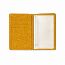 Cadeau/Achat utile - Porte cartes/billets cuir gariné Jaune