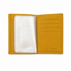 Cadeau/Achat utile - Porte cartes/billets cuir gariné Jaune