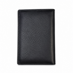 Cadeu utile Homme/Femme - Porte papiers en cuir de vachette lisse N1279 NOIR