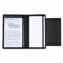 Cadeu utile Homme/Femme - Porte papiers en cuir de vachette lisse N1279 NOIR