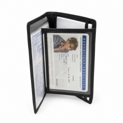 Cadeu utile Homme/Femme - Porte papiers en cuir de vachette lisse N1279 NOIR