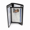 Cadeu utile Homme/Femme - Porte papiers en cuir de vachette lisse N1279 NOIR