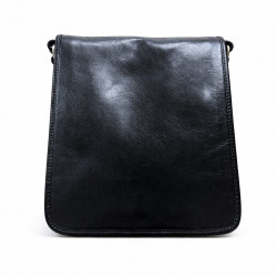 Sac bandoulière cuir. sac en cuir Italien. Noir