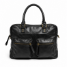 Sac à main de femme en cuir de vachette, porté main ou épaule, modèle sculpté 37x27x15 cm, incluant un cadeau surprise.
