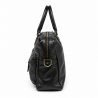 Sac à main de femme en cuir de vachette, porté main ou épaule, modèle sculpté 37x27x15 cm, incluant un cadeau surprise.