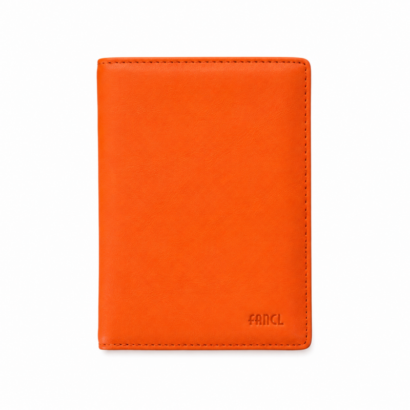 Portefeuille cuir orange FANCIL portefeuille homme/femme. classique et moderne à la fois