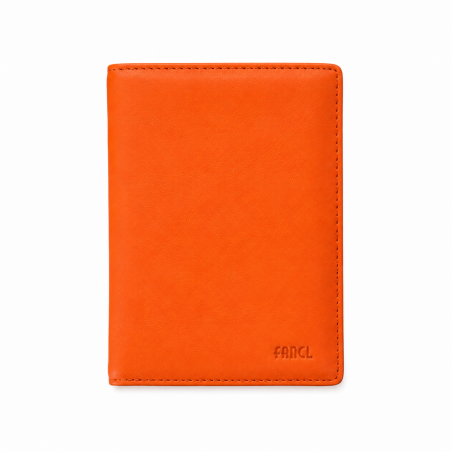 Portefeuille cuir orange FANCIL portefeuille homme/femme. classique et moderne à la fois