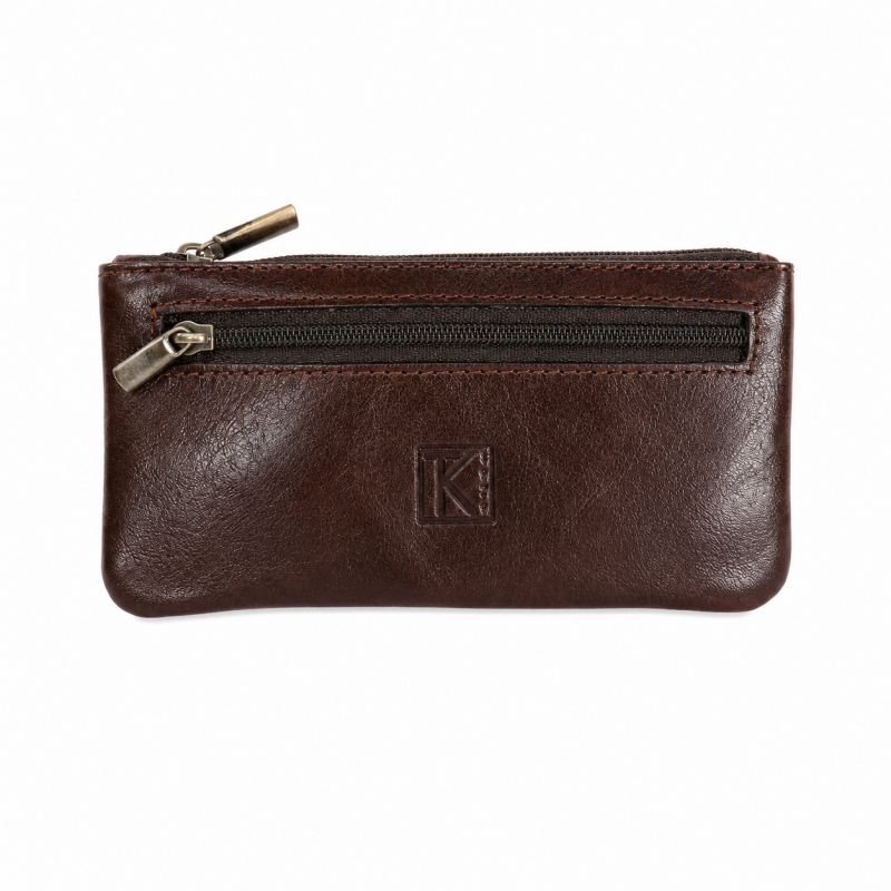 2 EN 1 Porte-monnaie/porte-clés 100% cuir TK074 MARRON Achat/cadeau utile