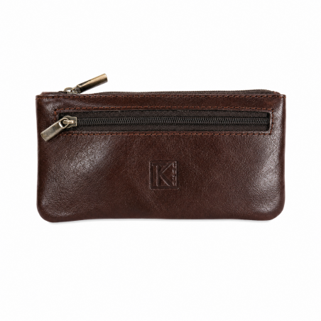 2 EN 1 Porte-monnaie/porte-clés 100% cuir TK074 MARRON Achat/cadeau utile