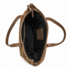 Sac cabas étudiant en velours beige.
