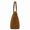 Sac cabas étudiant en velours beige.