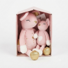 Peluche souris maman bebe, multicolore