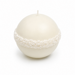 Bougie Ronde CANDLE Mariage  diamètre 12 cm BLANC