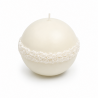 Bougie Ronde CANDLE Mariage  diamètre 12 cm BLANC