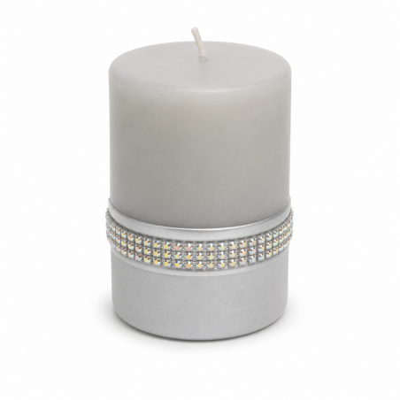 Bougie Cylindrique "LAURA" 10x7 cm GRIS