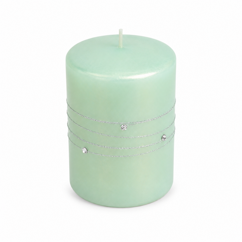 Bougie Cylindrique "ONYX" 18x7 cm  VERT