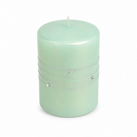 Bougie Cylindrique "ONYX" 18x7 cm  VERT