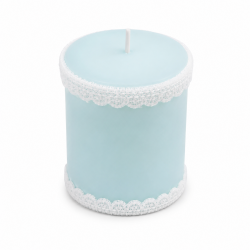 Lot de 4 Bougies  Cylindrique "GLASS SCENTED CANDLE BABY" 7X10 cm BLEU