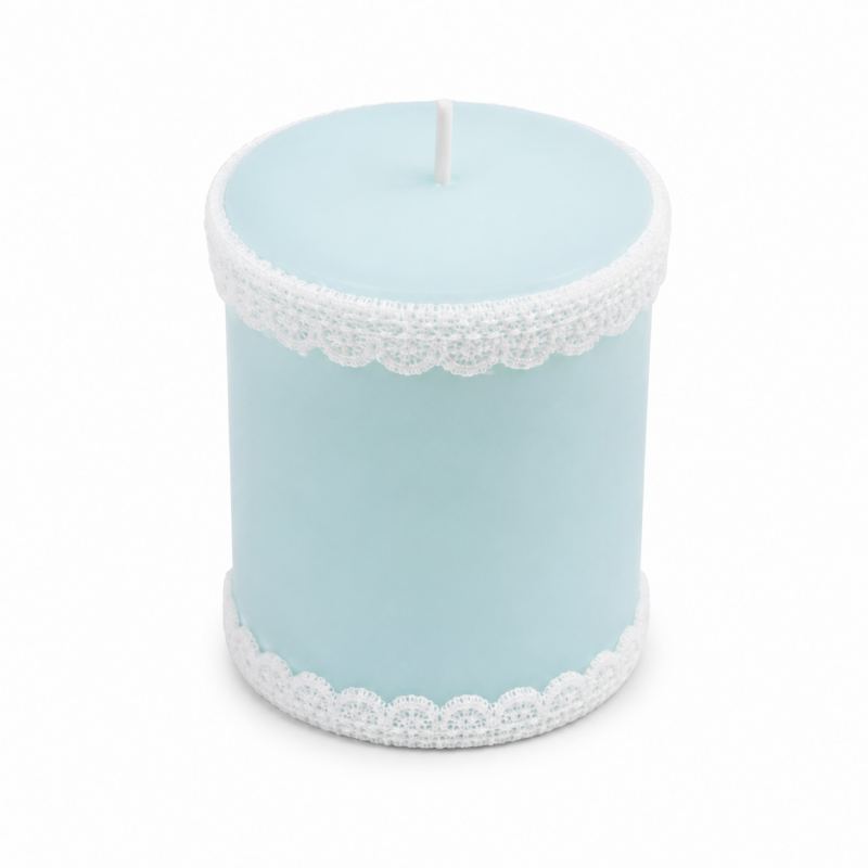 Bougie Cylindrique "GLASS SCENTED CANDLE BABY" 7X10 cm BLEU