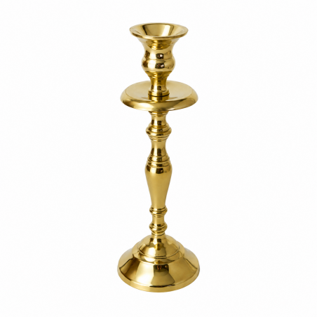 Bougeoir pour 1 bougie dorée h 23cm