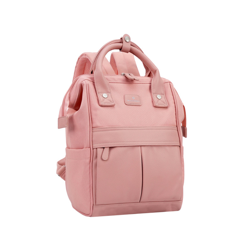Sac à dos urbain chic, format M (H 35 x L 26 x P 17 cm), mélange de polyester 900D et de synthétique.ROSE