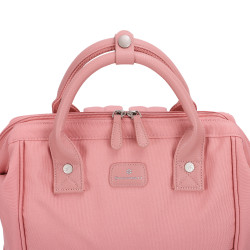Sac à dos urbain chic, format M (H 35 x L 26 x P 17 cm), mélange de polyester 900D et de synthétique.ROSE