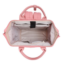 Sac à dos urbain chic, format M (H 35 x L 26 x P 17 cm), mélange de polyester 900D et de synthétique.ROSE