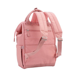 Sac à dos urbain chic, format M (H 35 x L 26 x P 17 cm), mélange de polyester 900D et de synthétique.ROSE