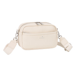 Snowbal Sac Bandoulière Femme en Cuir Grainé, Beige