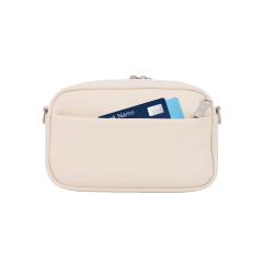 Snowbal Sac Bandoulière Femme en Cuir Grainé, Beige