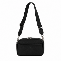 Snowbal Sac Bandoulière Femme en Cuir Grainé, NOIR