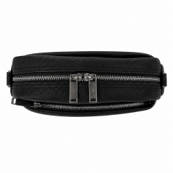 Snowbal Sac Bandoulière Femme en Cuir Grainé, NOIR