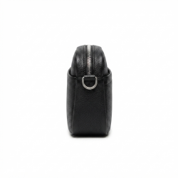 Snowbal Sac Bandoulière Femme en Cuir Grainé, NOIR