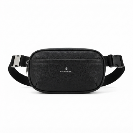 Sac banane porté de travers, 23 cm, polyester 900D avec garniture synthétique.NOIR