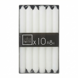 bougie btnx10 blanc 54g 2.1x20, blanc