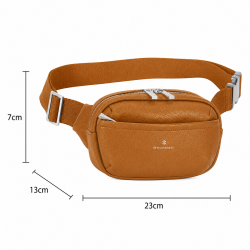 Sac banane porté de travers, 23 cm, polyester 900D avec garniture synthétique.CAMEL