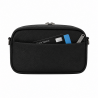 Sac banane porté de travers, 23 cm, polyester 900D avec garniture synthétique.NOIR