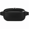 Sac banane porté de travers, 23 cm, polyester 900D avec garniture synthétique.NOIR