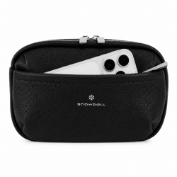 Sac banane porté de travers, 23 cm, polyester 900D avec garniture synthétique.NOIR