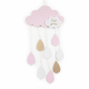 Lot de peluches souris maman et bébé, coffret naissance souvenir rose / tsuspension enfant nuage
