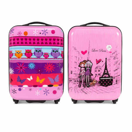 Valise enfant/fille ROSE LOVE PARIS 2031 ABS 50CM