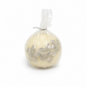 Bougie Ronde "FLEUR" diamètre 8 cm  Ecru