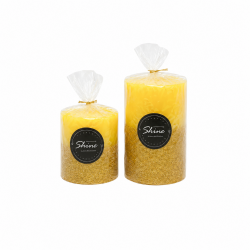 Bougies "SHINE Noel"Lot 2 PCS Bougies décoratives Dcru-D'or